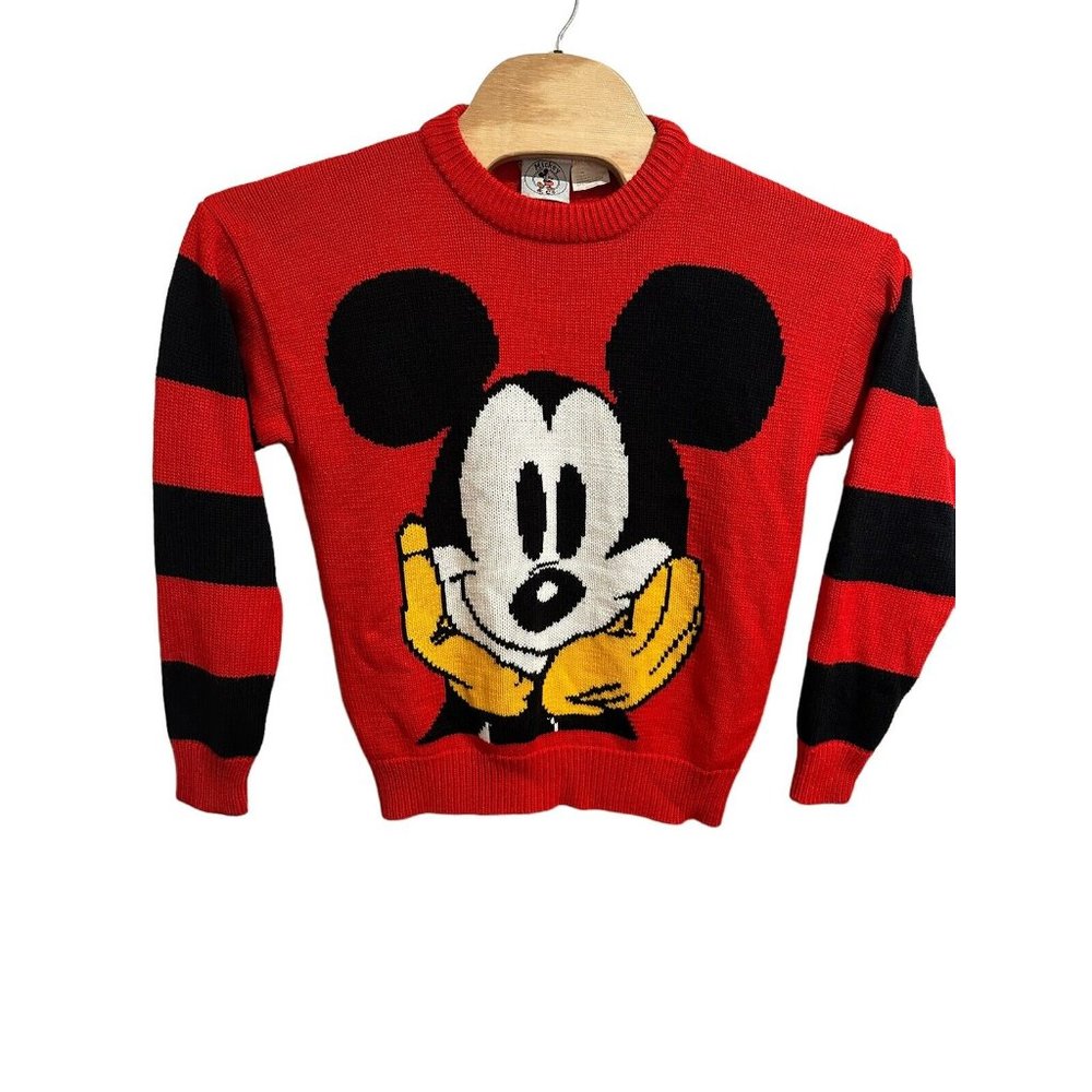 80's Vintage Mickey Mouse & Co. Knit Sweatshirt‎ Women's. Disney. no size tag
